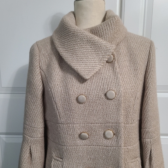 Gold Shimmer Pea Coat - Picture 1 of 9